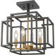 Titania 4 Light 14 inch Bronze and Olde Brass Semi Flush Mount Ceiling Light