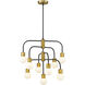 Neutra 9 Light 26.5 inch Matte Black and Foundry Brass Chandelier Ceiling Light