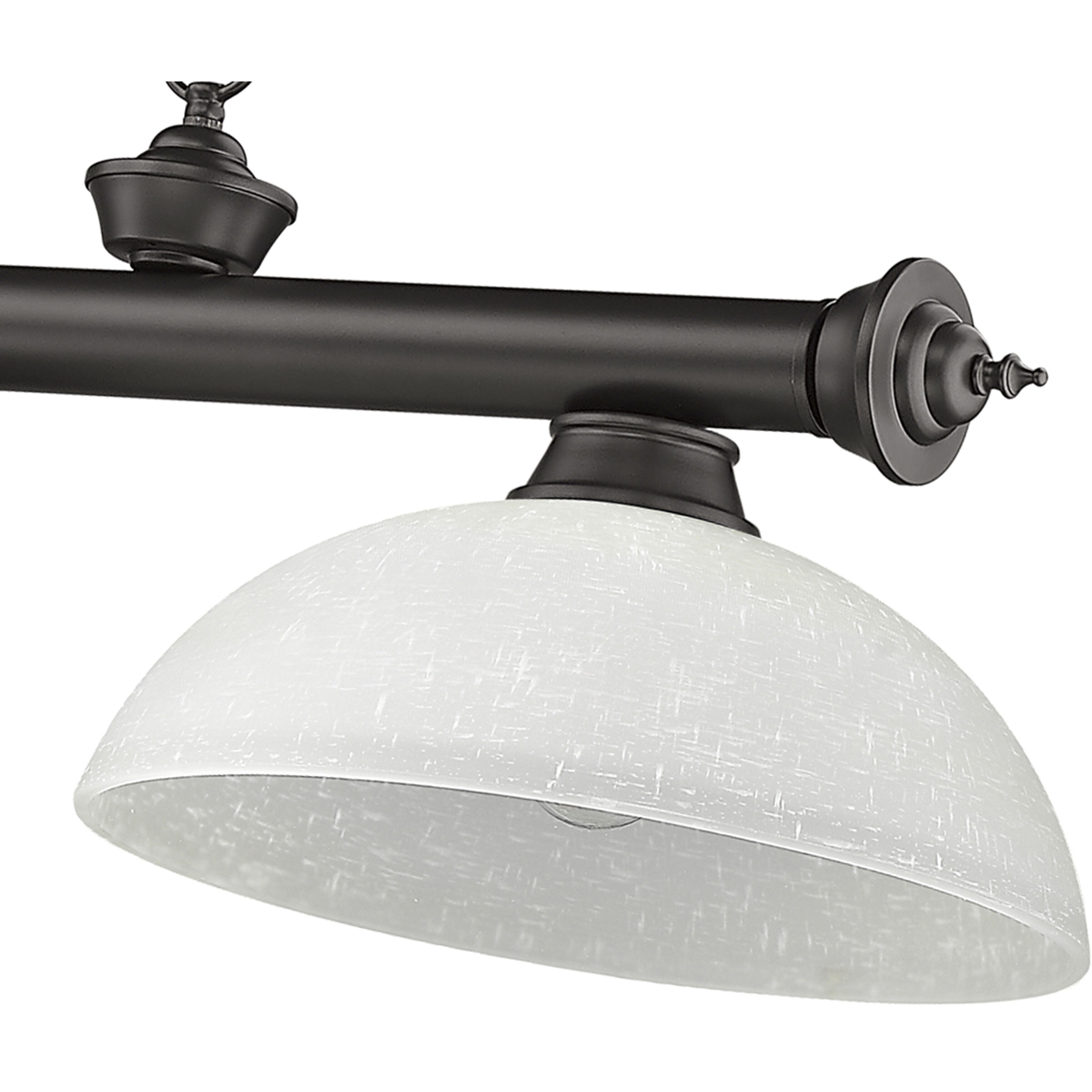 Cordon 3 Light 57.25 inch Bronze Billiard Ceiling Light in White Linen Glass