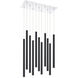 Forest LED 9.75 inch Chrome Chandelier Ceiling Light in Matte Black Steel
