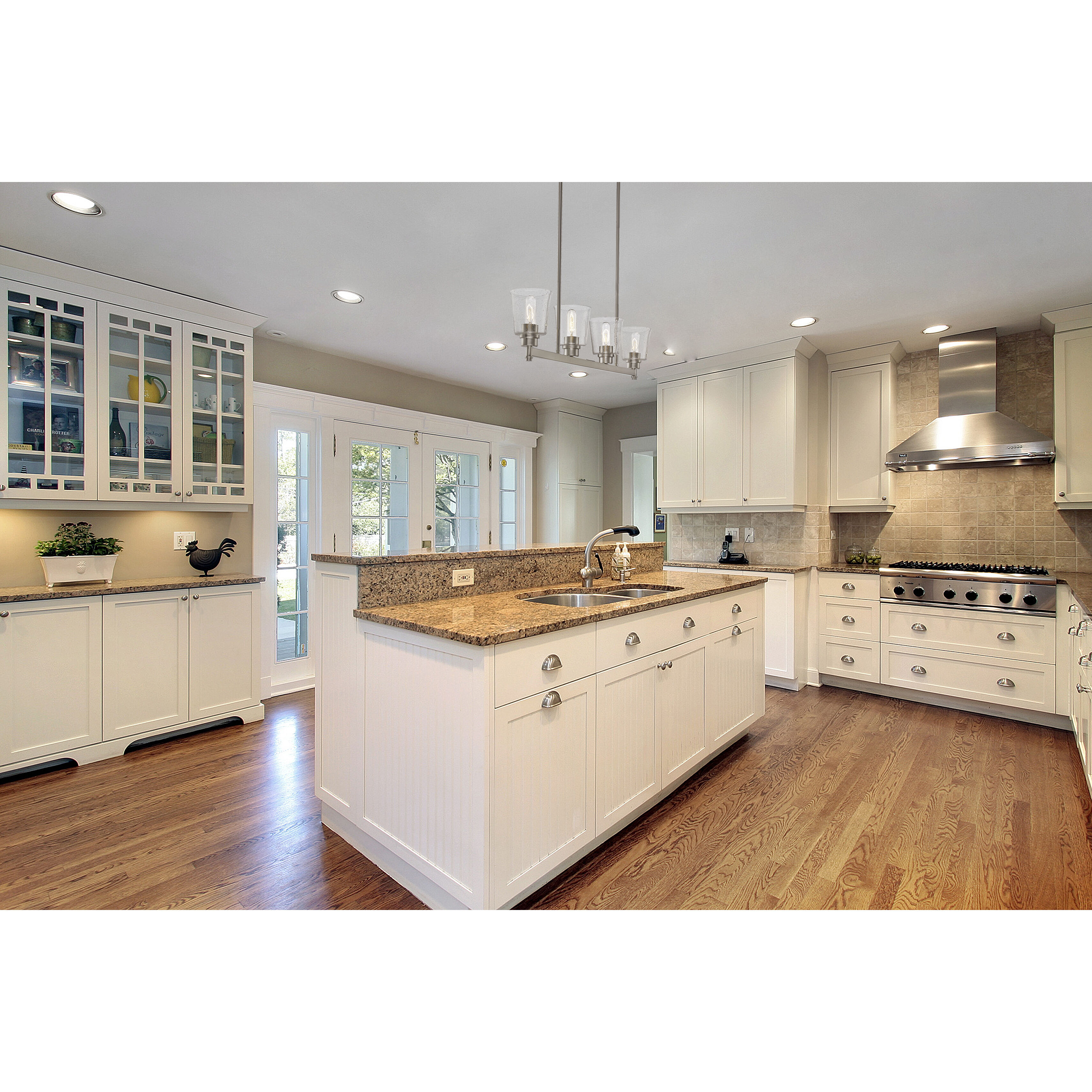 Bohin 4 Light 40 inch Brushed Nickel Linear Chandelier Ceiling Light