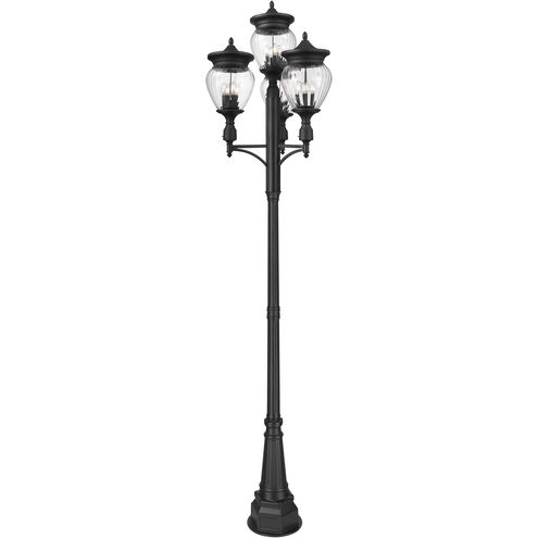 Davina 4 Light 130.75 inch Black Outdoor Post Mounted Fixture in G9