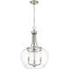 Joliet 3 Light 15.75 inch Brushed Nickel Pendant Ceiling Light