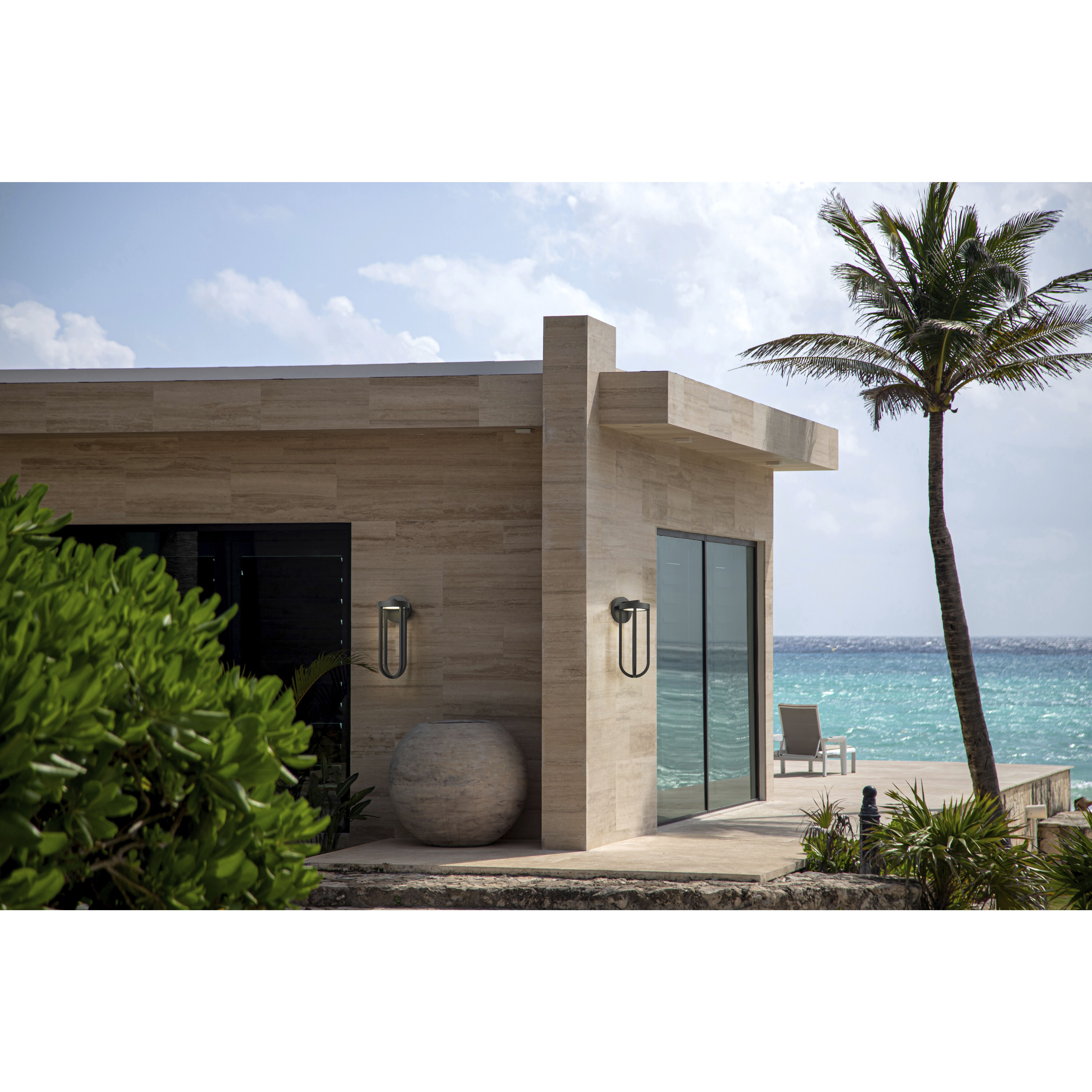 Leland LED 24 inch Sand Black Outdoor Wall Light