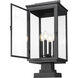 Hartwell 4 Light 23.75 inch Sand Black Outdoor Pier Mounted Fixture