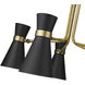 Soriano 5 Light 27 inch Matte Black and Heritage Brass Chandelier Ceiling Light