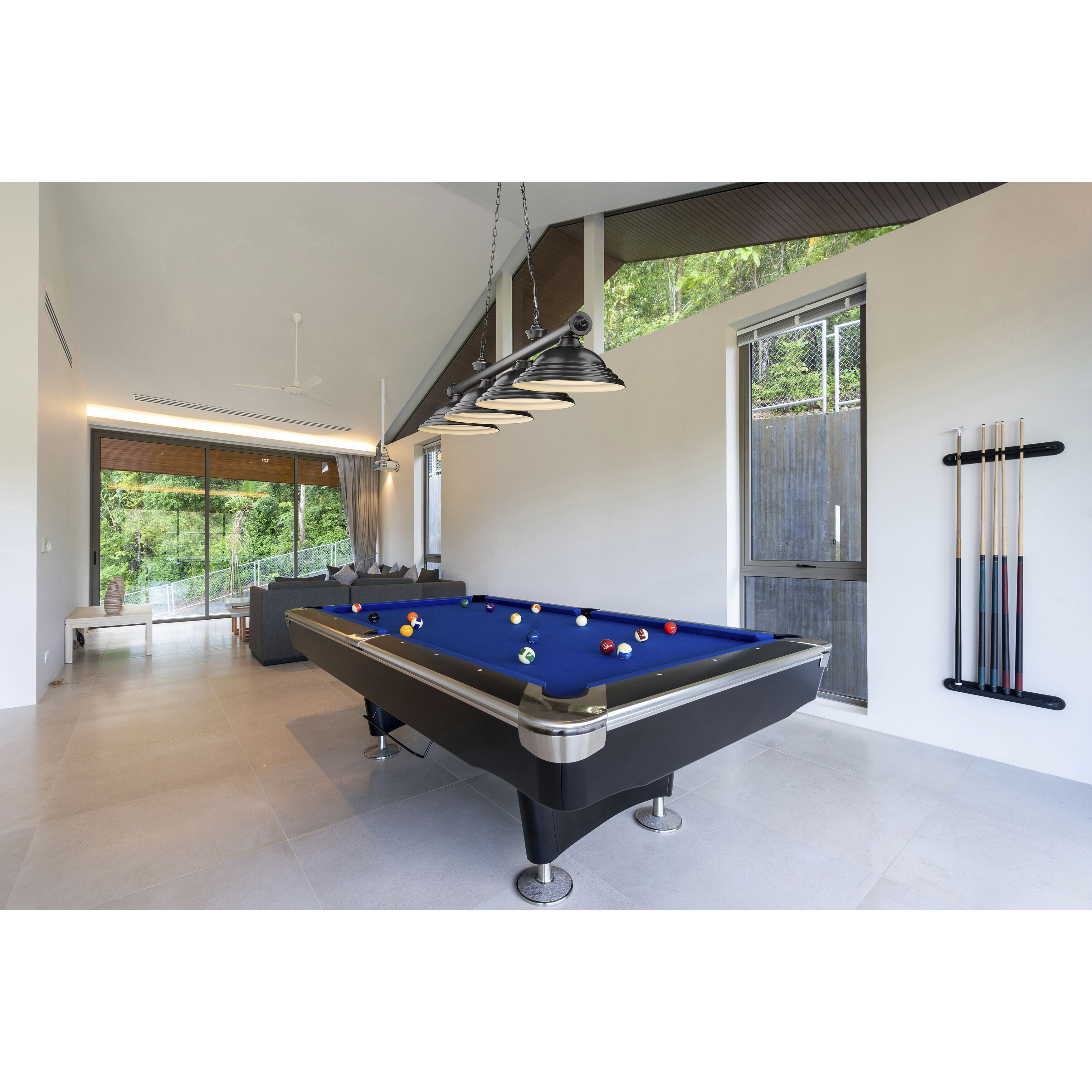 Cordon 4 Light 81.75 inch Bronze Plate Billiard Ceiling Light in Bronze Metal