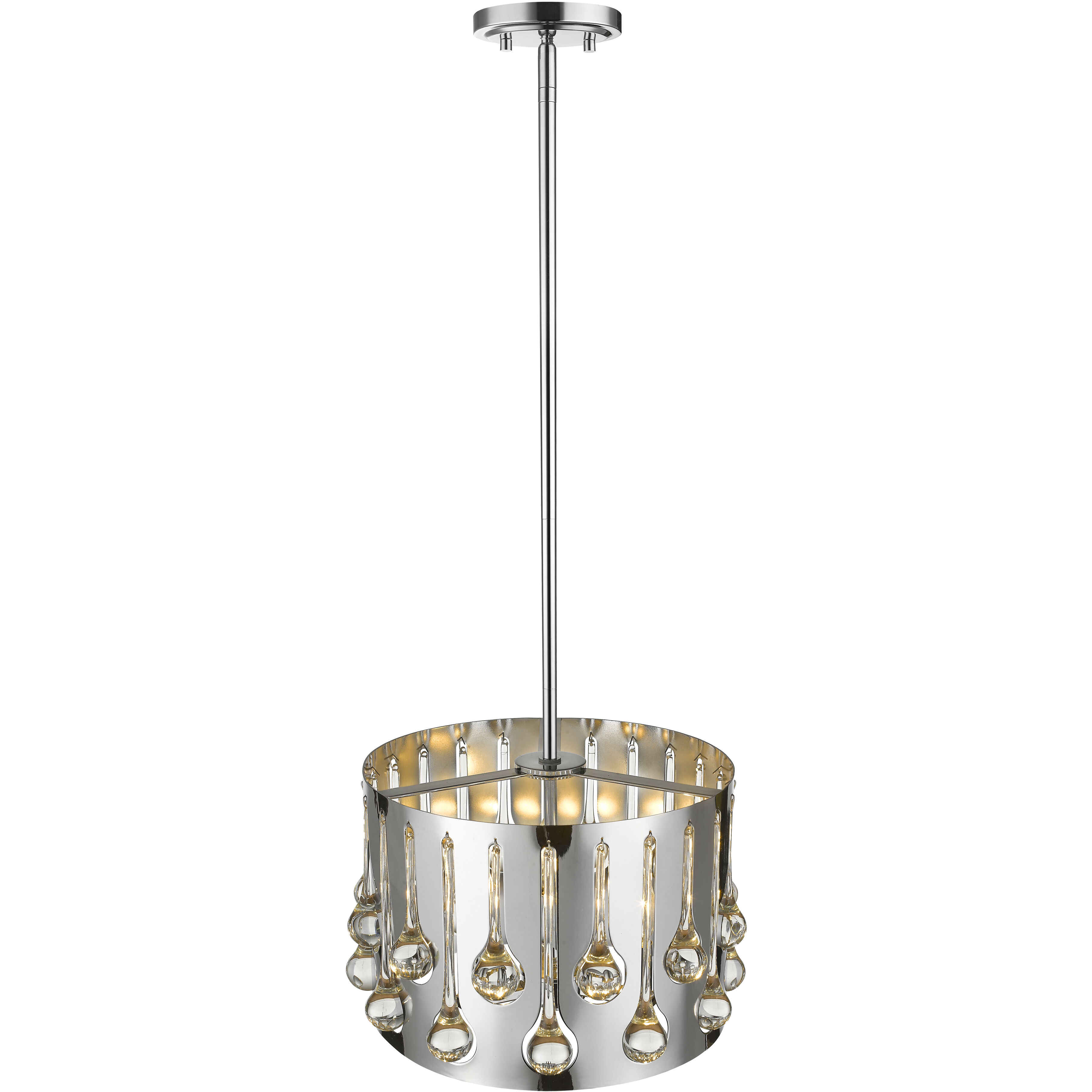 Oberon 3 Light 12.5 inch Chrome Pendant Ceiling Light