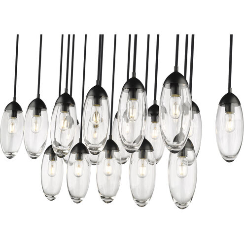 Arden 17 Light 42 inch Matte Black Linear Chandelier Ceiling Light