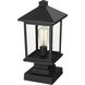 Portland 1 Light 17 inch Black Outdoor Pier Mounted Fixture in Clear Beveled Glass, 5.07