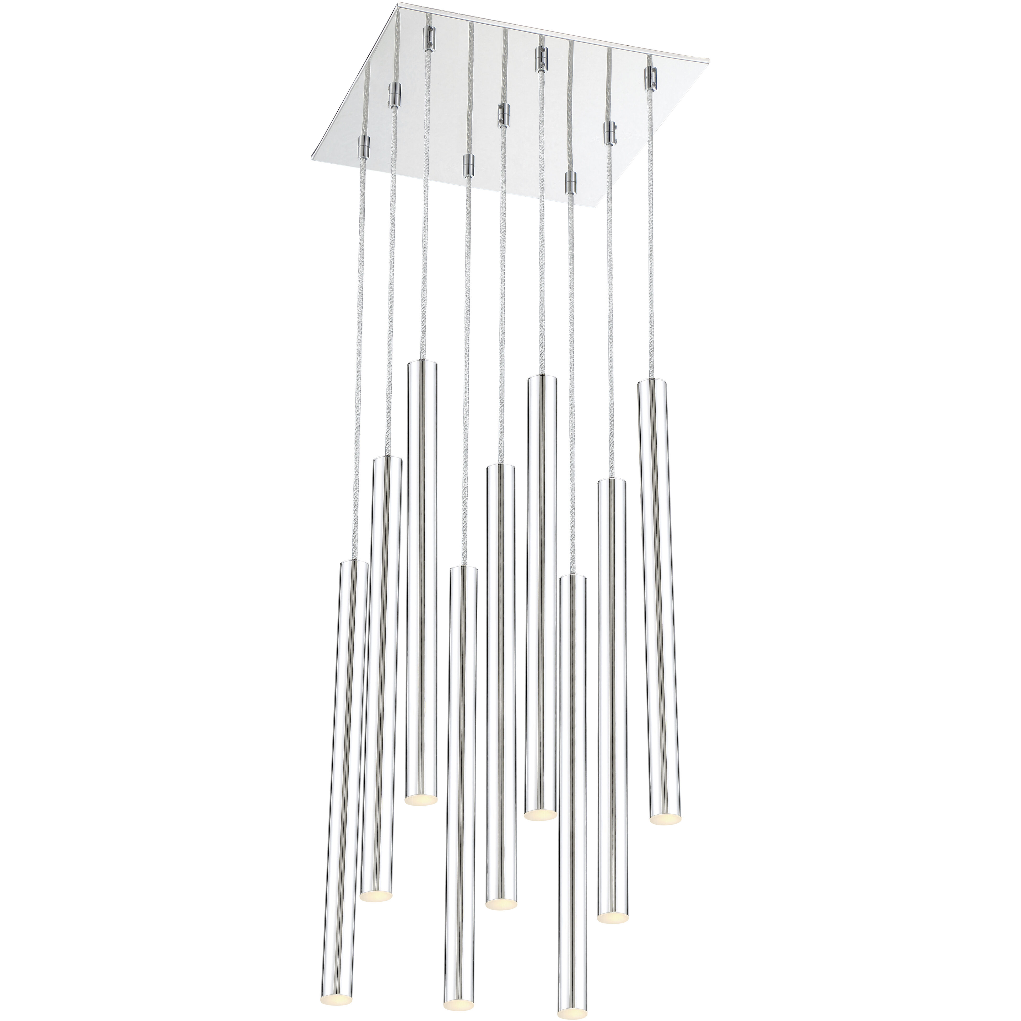 Forest LED 14 inch Chrome Chandelier Ceiling Light in Chrome Steel