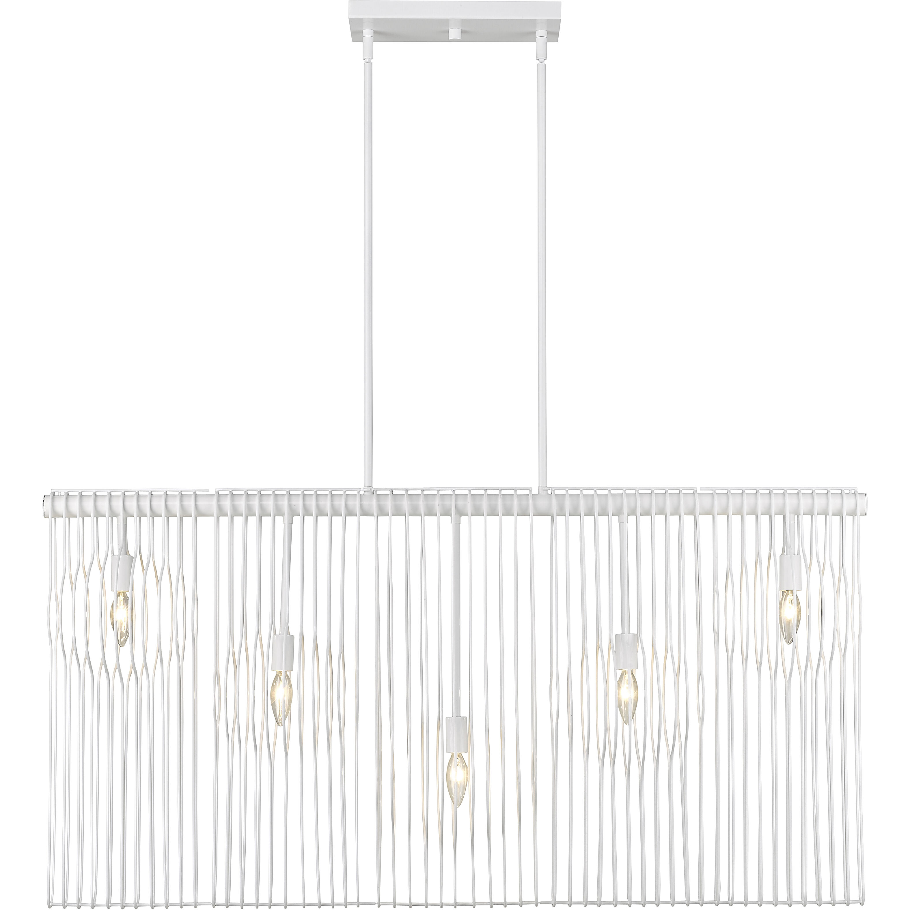 Contour 5 Light 45.75 inch White Linear Chandelier Ceiling Light