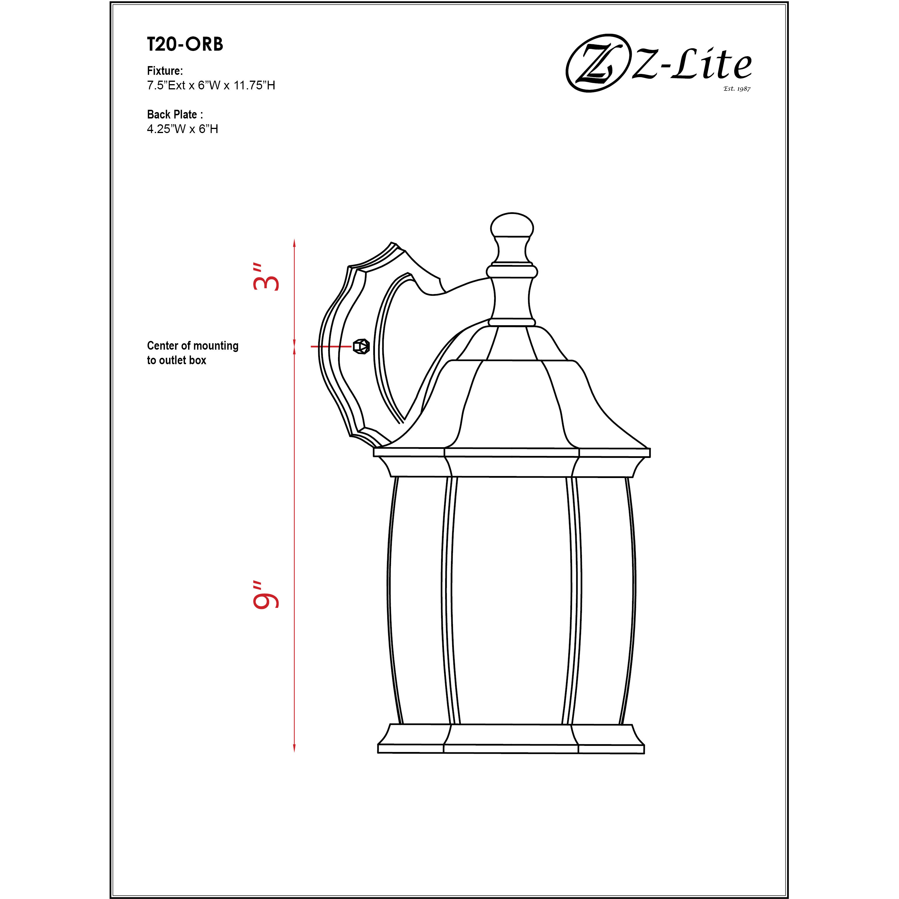 Waterdown 1 Light 11.75 inch Oil Rubbed Bronze Outdoor Wall Light
