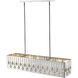 Oberon 7 Light 43 inch Chrome Linear Chandelier Ceiling Light