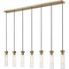 Beau 7 Light 54 inch Rubbed Brass Linear Chandelier Ceiling Light