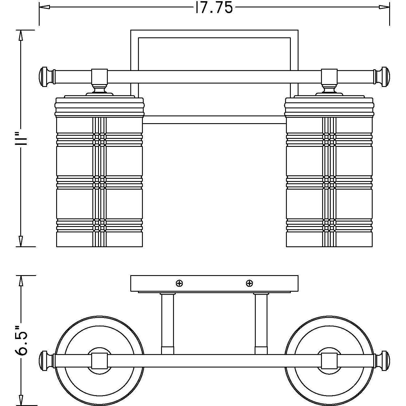 Archer 2 Light 17.75 inch Brushed Nickel Vanity Wall Light