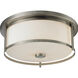 Savannah 3 Light 15.75 inch Brushed Nickel Flush Mount Ceiling Light