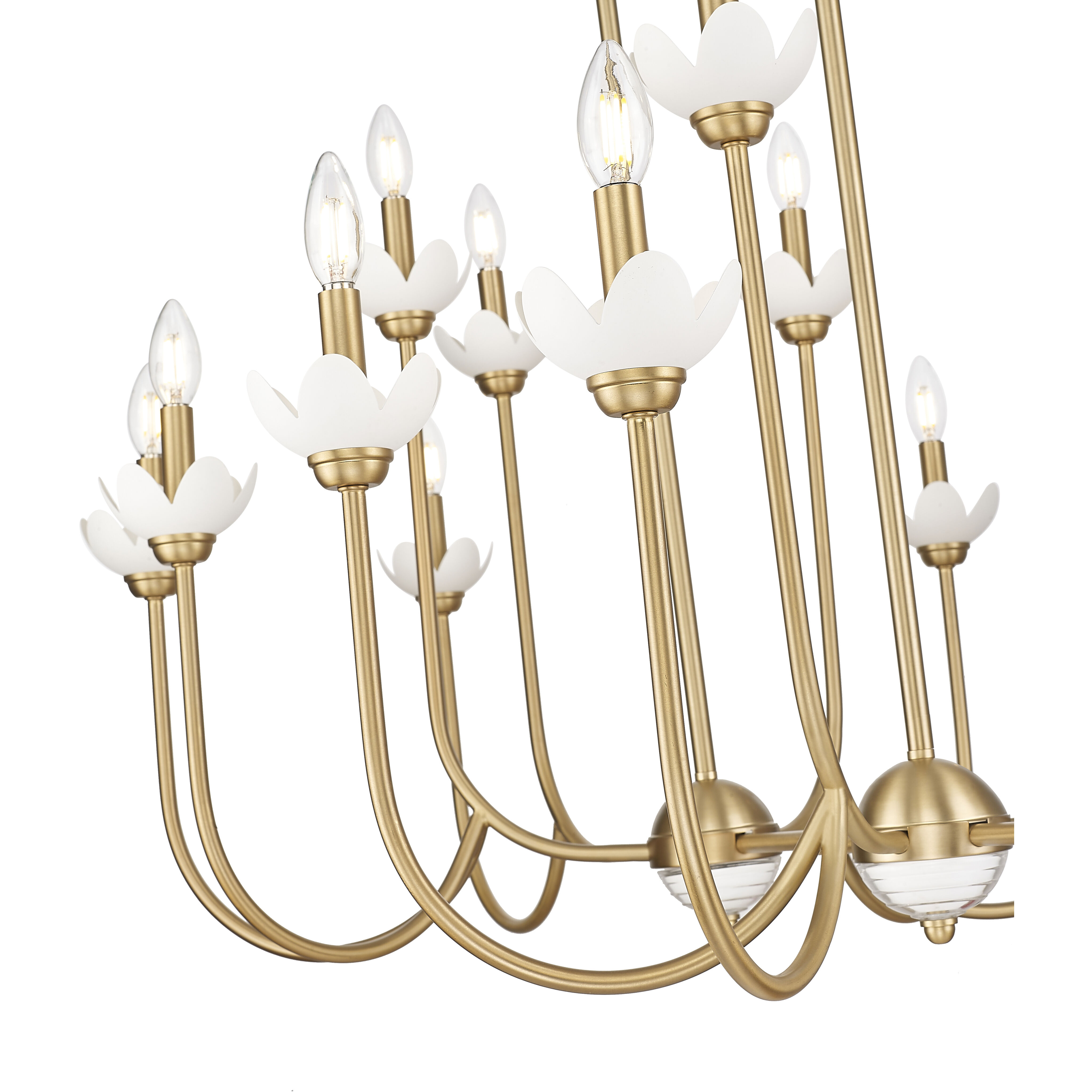 Allistair Linear Chandelier Ceiling Light in Modern Gold