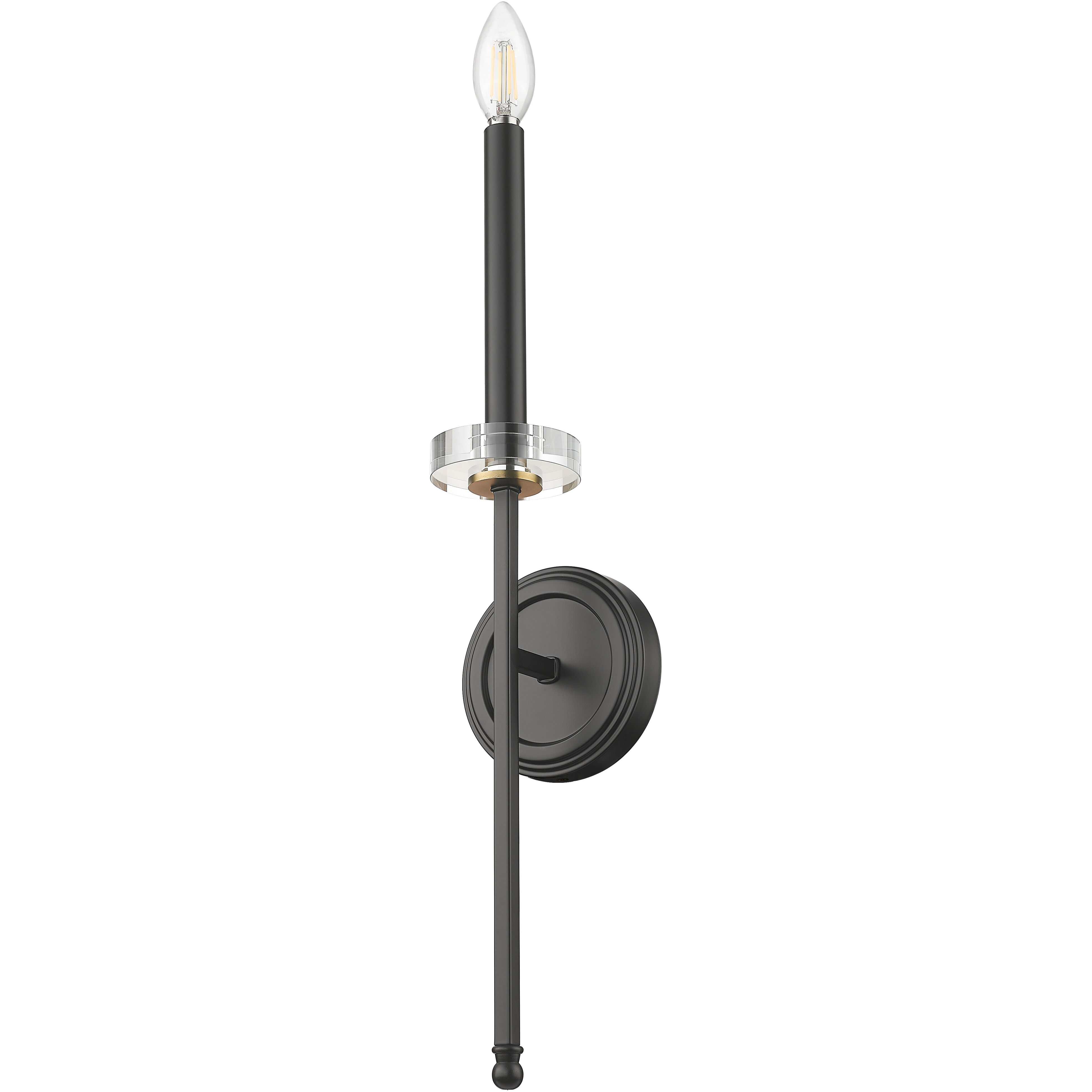 Gaultier Wall Sconce Wall Light in Matte Black and Modern Gold