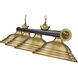 Cordon 4 Light 81.75 inch Matte Black and Rubbed Brass Billiard Ceiling Light in Rubbed Brass Metal