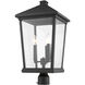 Beacon 3 Light 23.5 inch Oil Rubbed Bronze Outdoor Post Mount Fixture in 15