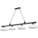 Cordon 4 Light 81.25 inch Bronze Plate Billiard Ceiling Light in Matte Opal Glass