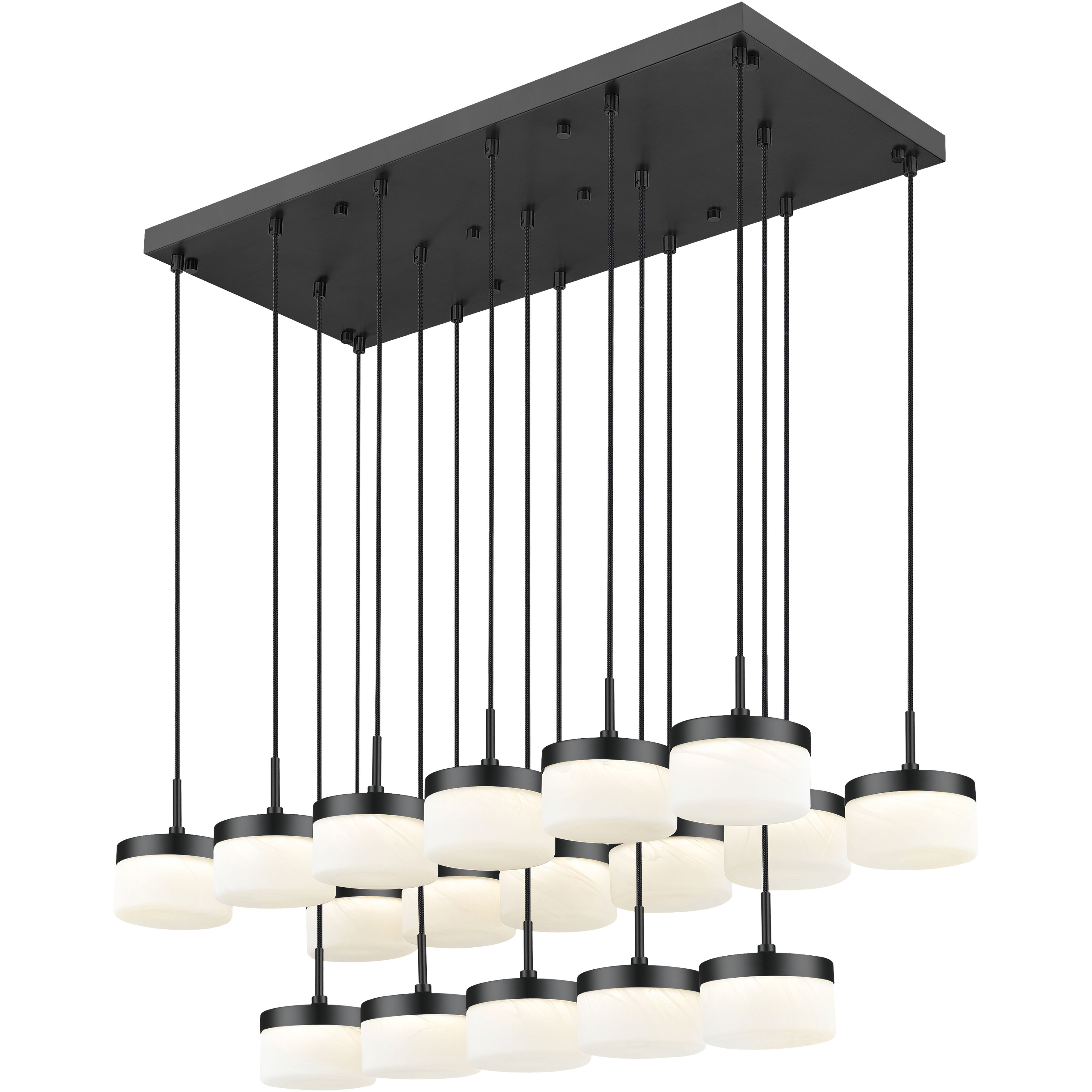 Renaud LED 46.75 inch Matte Black Linear Chandelier Ceiling Light