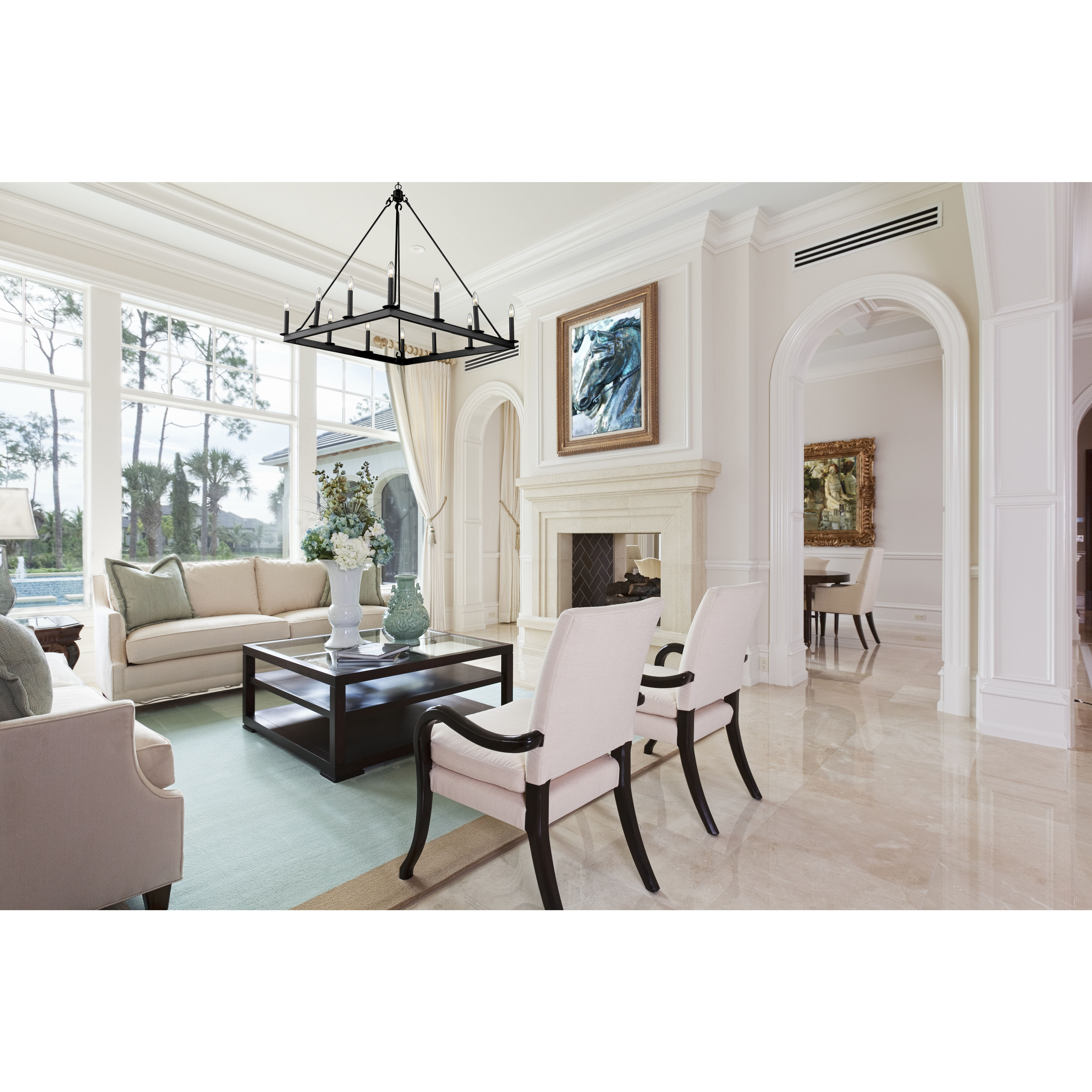 Barclay 12 Light 34 inch Matte Black Chandelier Ceiling Light