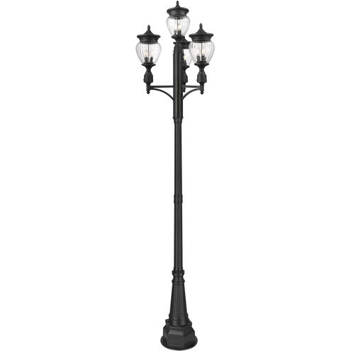 Davina 3 Light 125.75 inch Black Outdoor Post Mounted Fixture in G9
