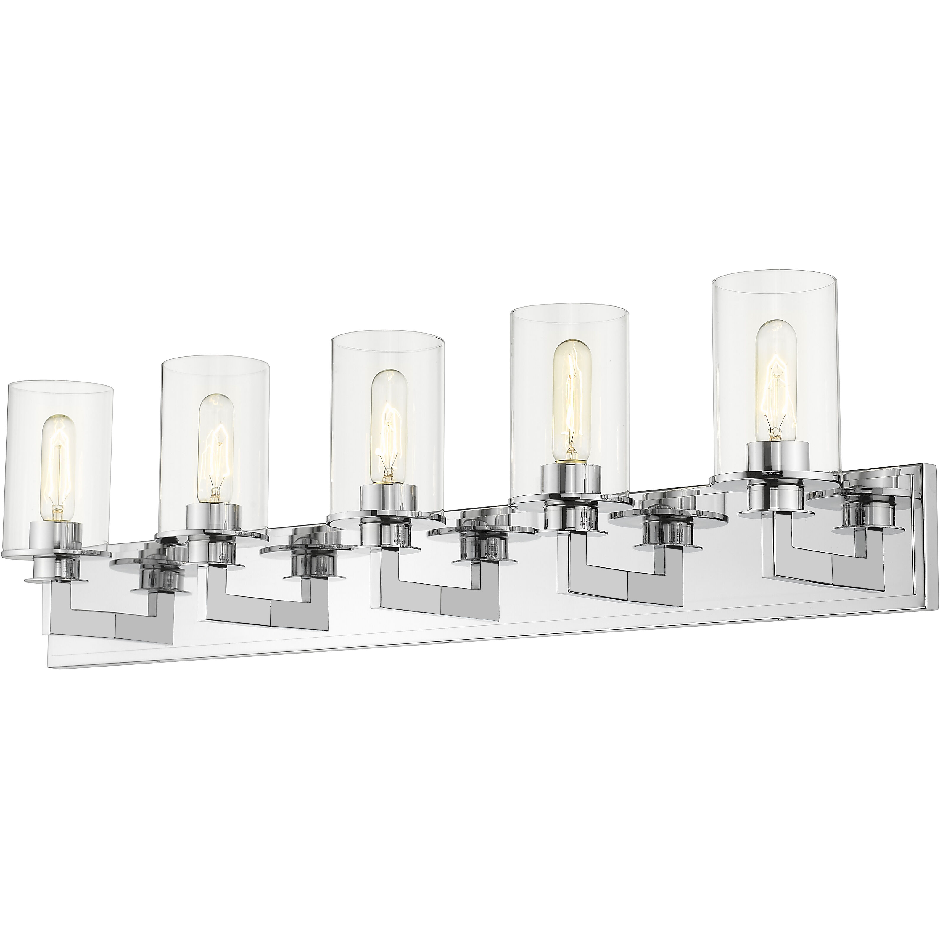 Savannah 5 Light 38.75 inch Chrome Vanity Wall Light