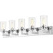 Savannah 5 Light 38.75 inch Chrome Vanity Wall Light