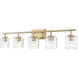 Landon 5 Light 42 inch Modern Gold Vanity Wall Light