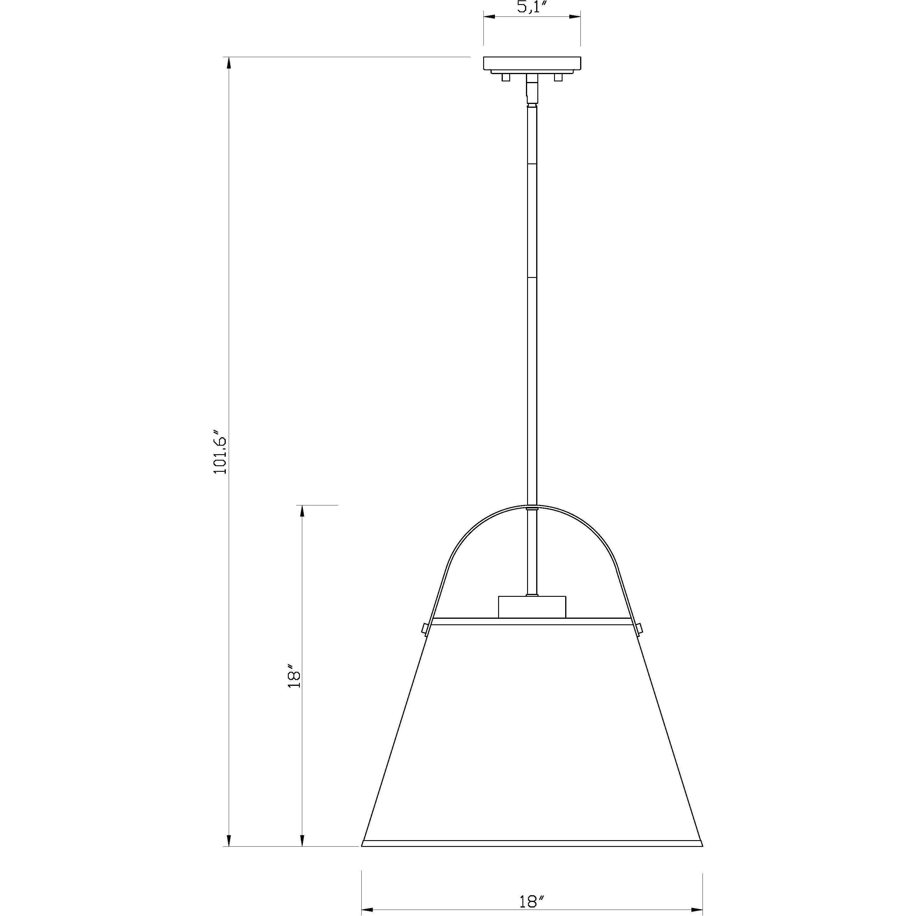 Z-Studio 1 Light 18 inch Matte Black Pendant Ceiling Light