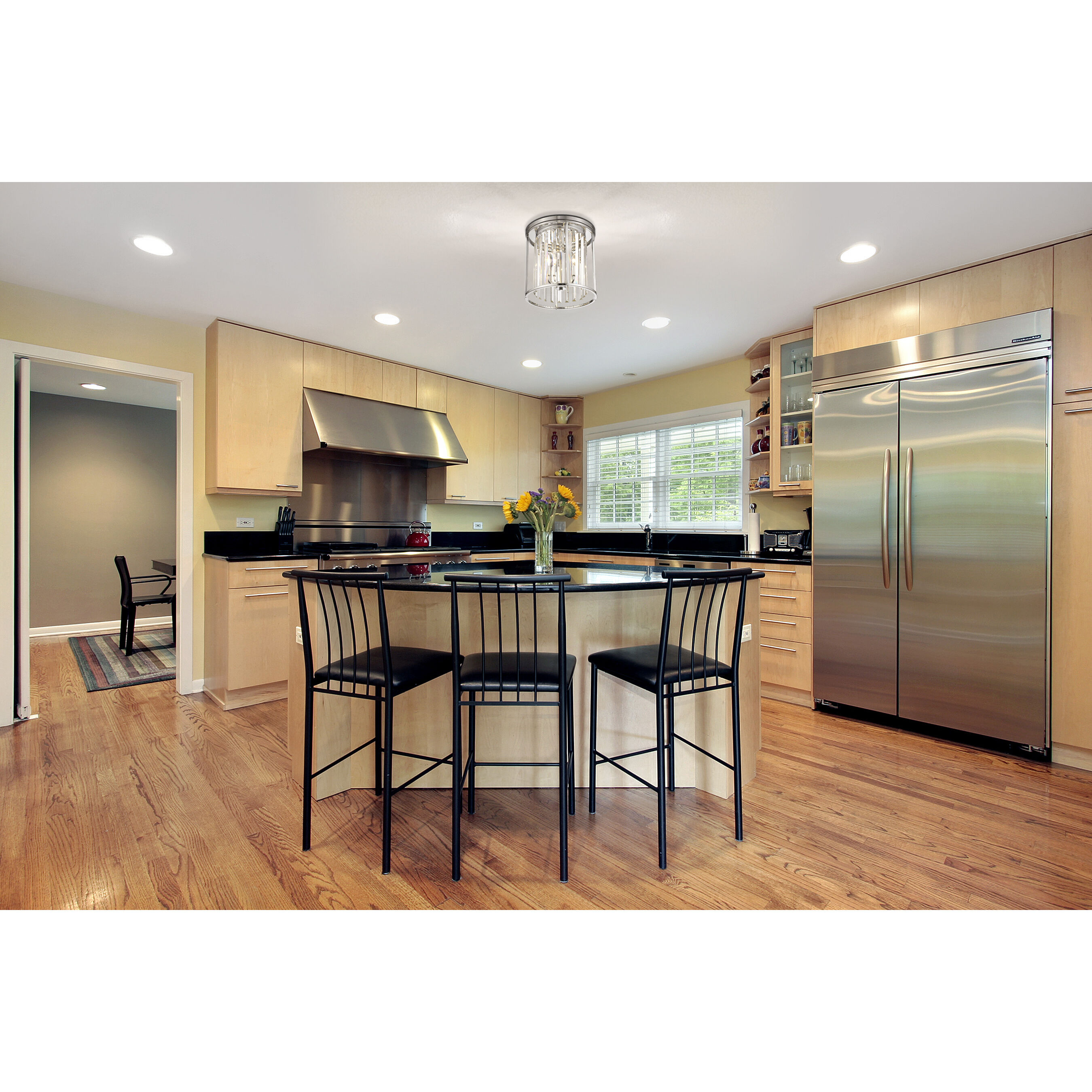 Monarch 3 Light 14 inch Chrome Flush Mount Ceiling Light in 10