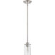 Savannah 1 Light 4.5 inch Brushed Nickel Pendant Ceiling Light
