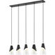 Aimie Linear Chandelier Ceiling Light in Matte Black