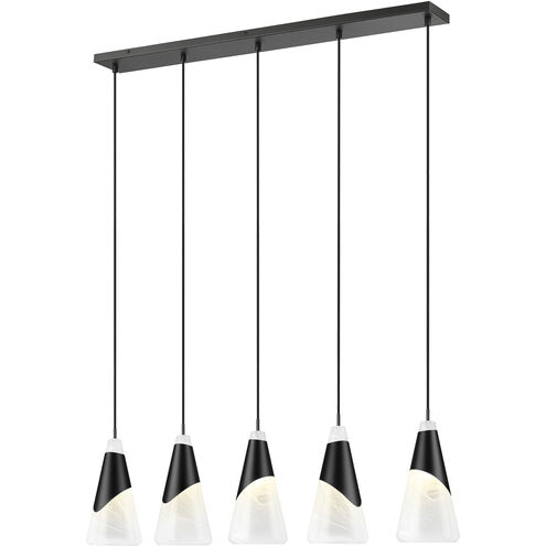 Aimie Linear Chandelier Ceiling Light in Matte Black