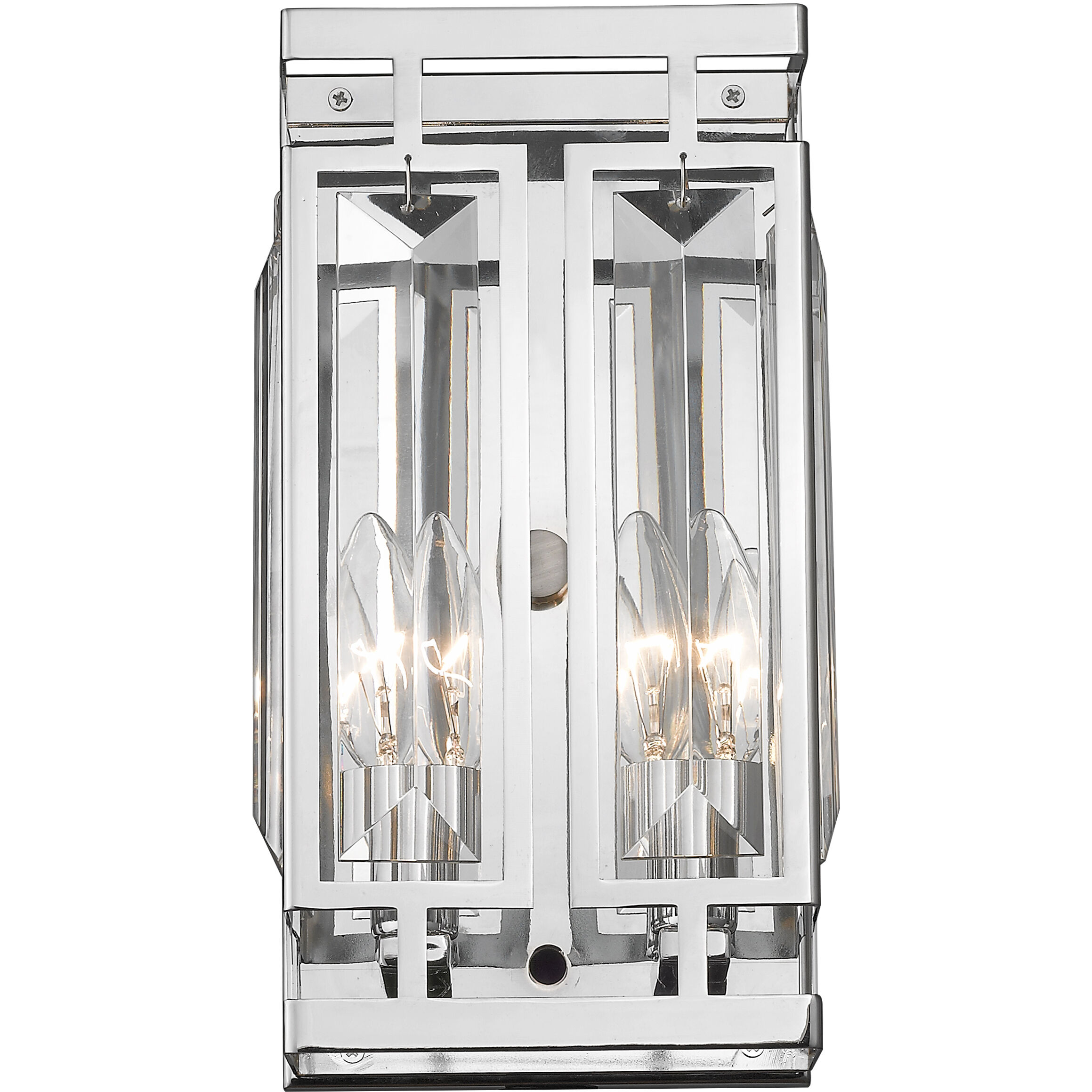 Mersesse 2 Light 3.5 inch Chrome Wall Sconce Wall Light in 2.86, Clear and Chrome
