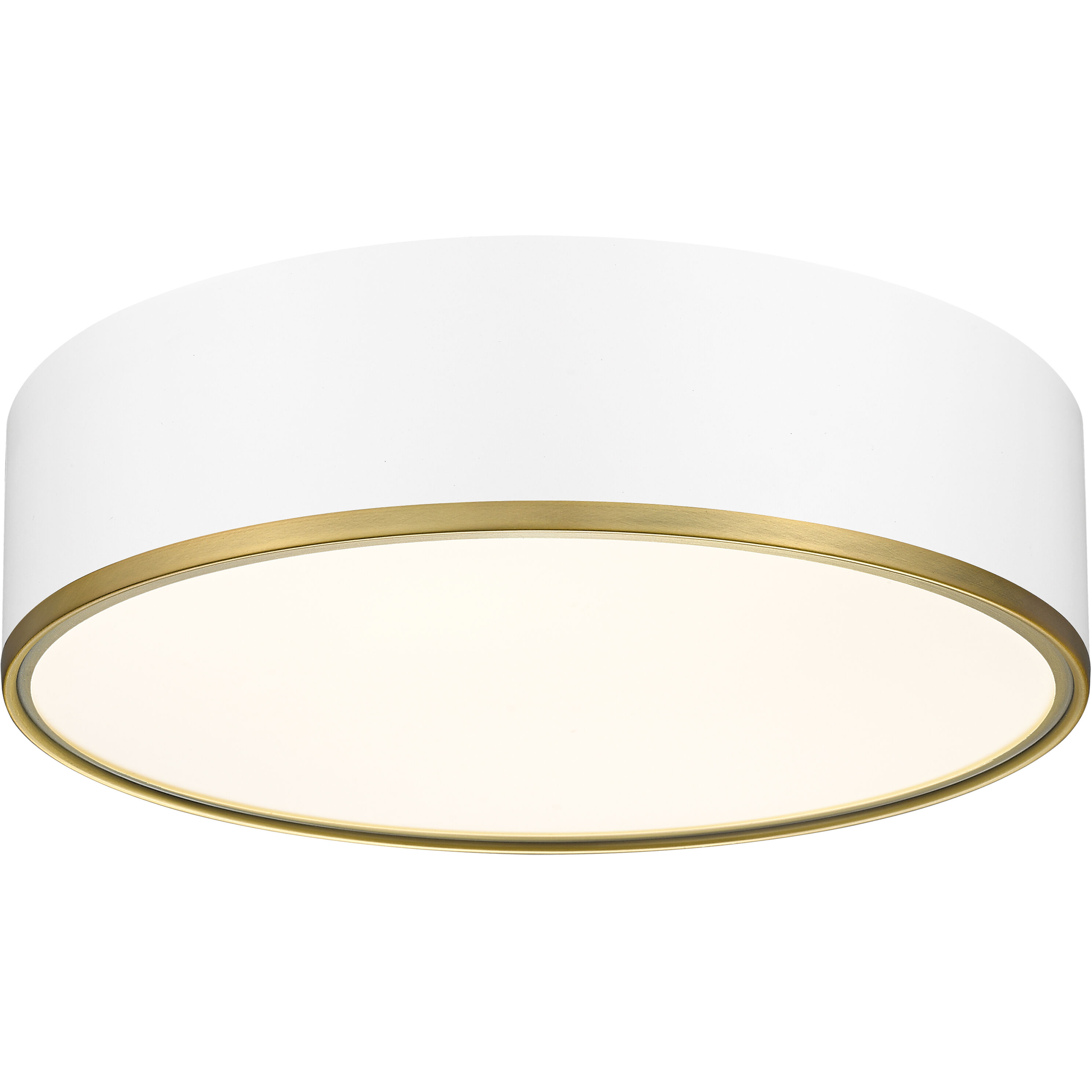 Arlo 4 Light 20.25 inch Matte White and Rubbed Brass Flush Mount Ceiling Light