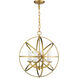 Aranya 4 Light 18.25 inch Heirloom Brass Chandelier Ceiling Light in 10, White Glass