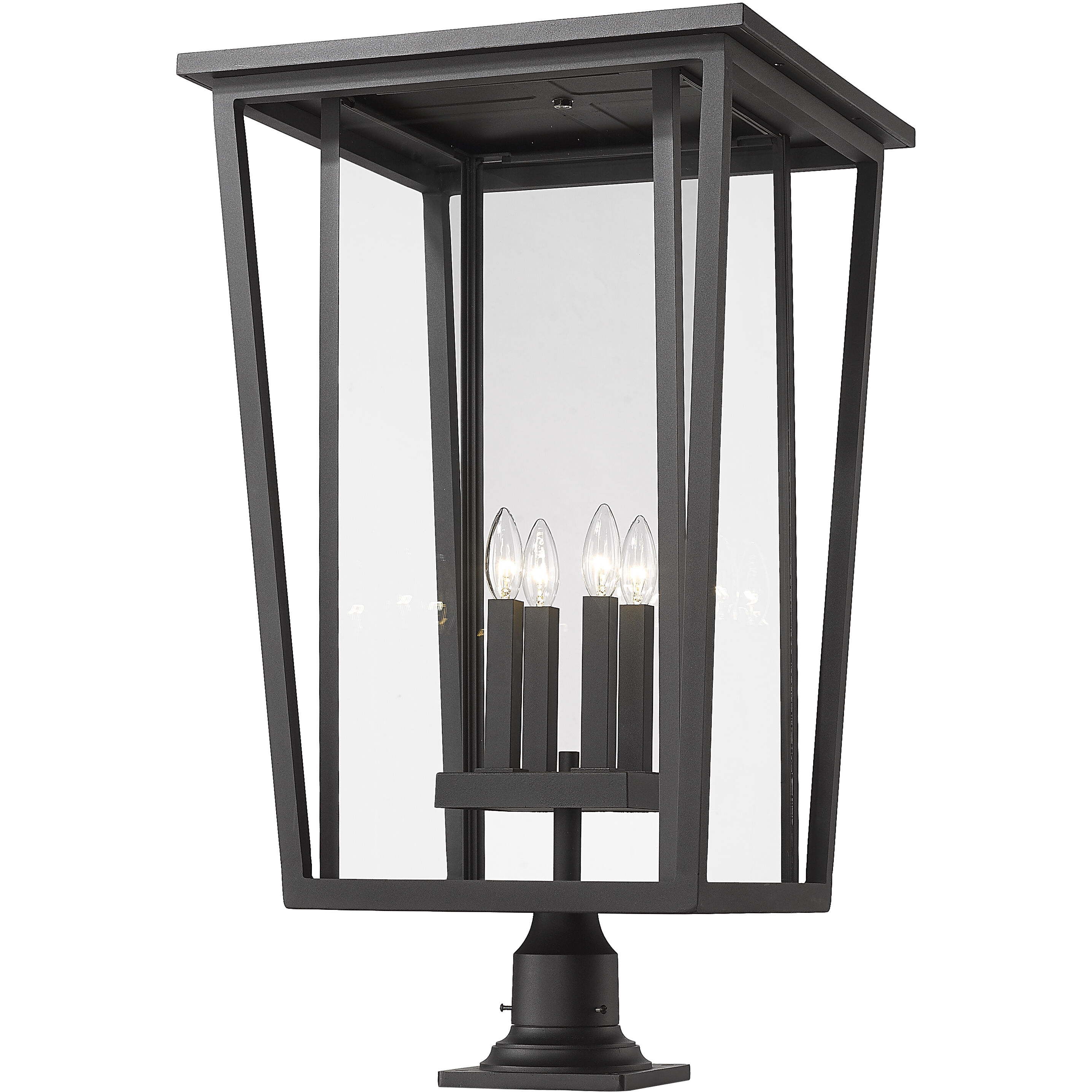 Seoul 4 Light 32 inch Black Outdoor Pier Mounted Fixture