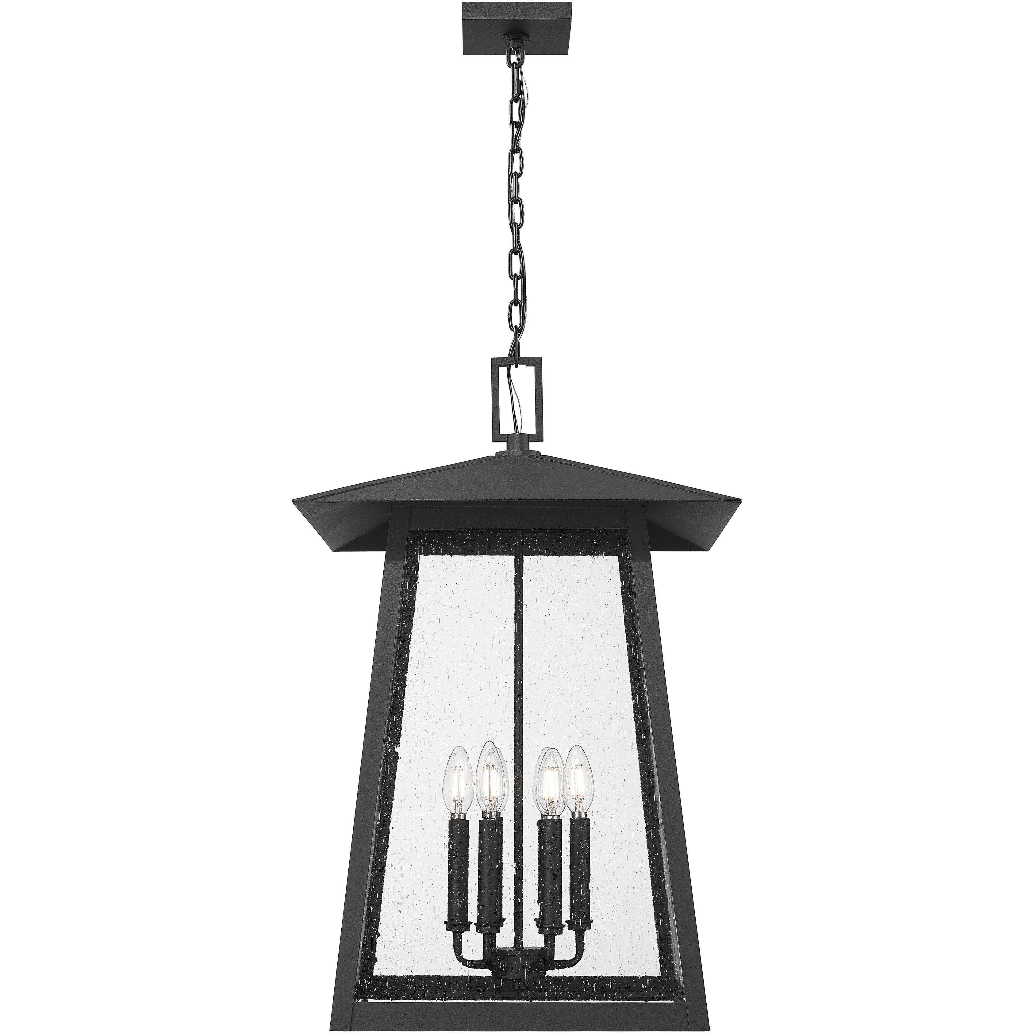 Rainer 6 Light 17.5 inch Black Outdoor Chain Mount Ceiling Fixture in G9