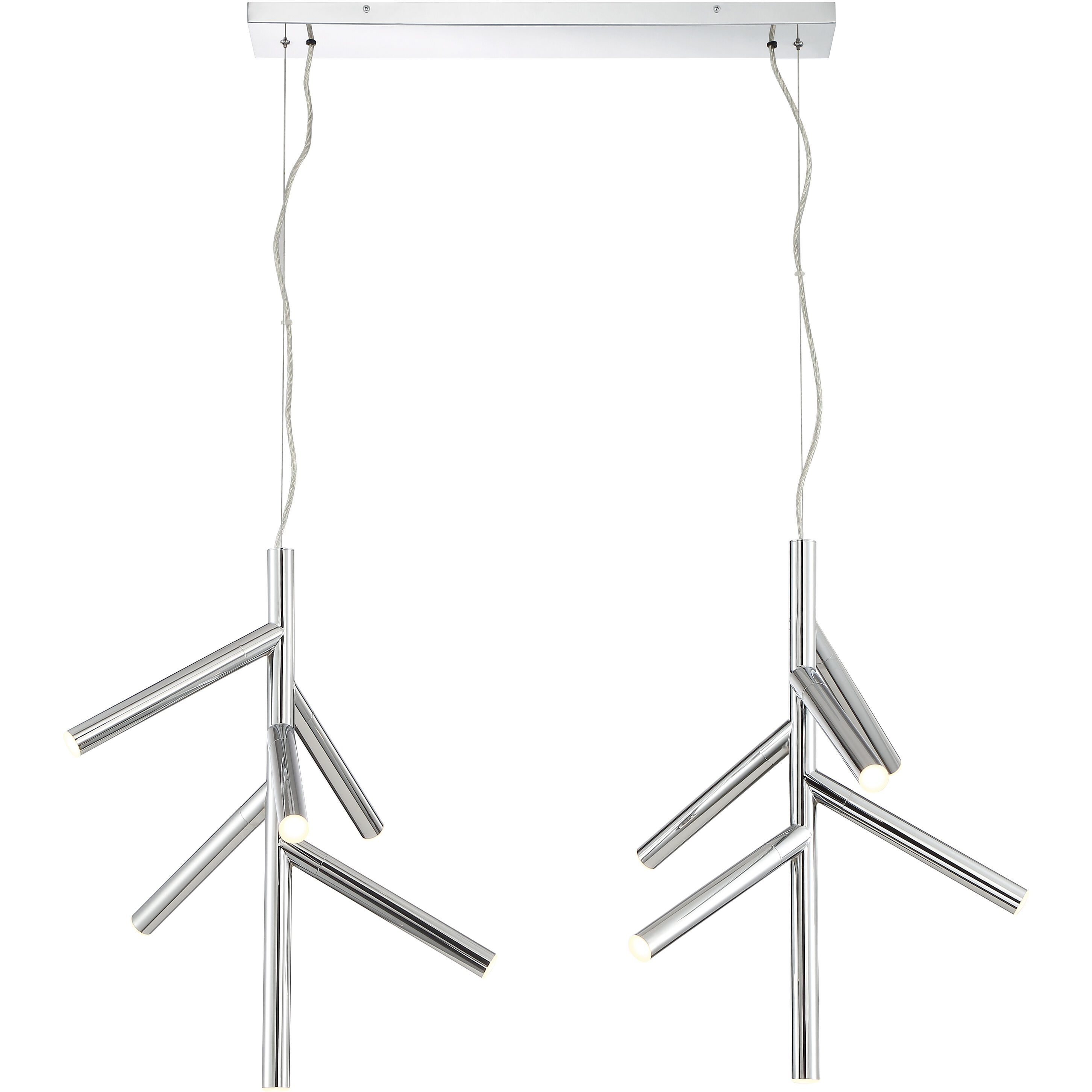 Forest LED 43.75 inch Chrome Linear Chandelier Ceiling Light in 12
