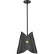Salone 1 Light 10 inch Matte Black Pendant Ceiling Light in Matte Black Outer,  Gold Inner