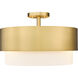 Counterpoint 3 Light 18 inch Modern Gold Semi Flush Mount Ceiling Light