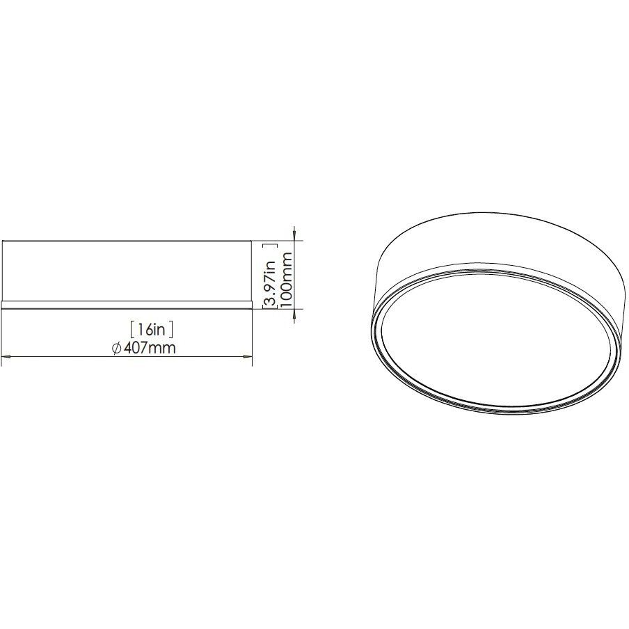 Bradley LED 16 inch Matte Black and Modern Gold Flush Mount Ceiling Light