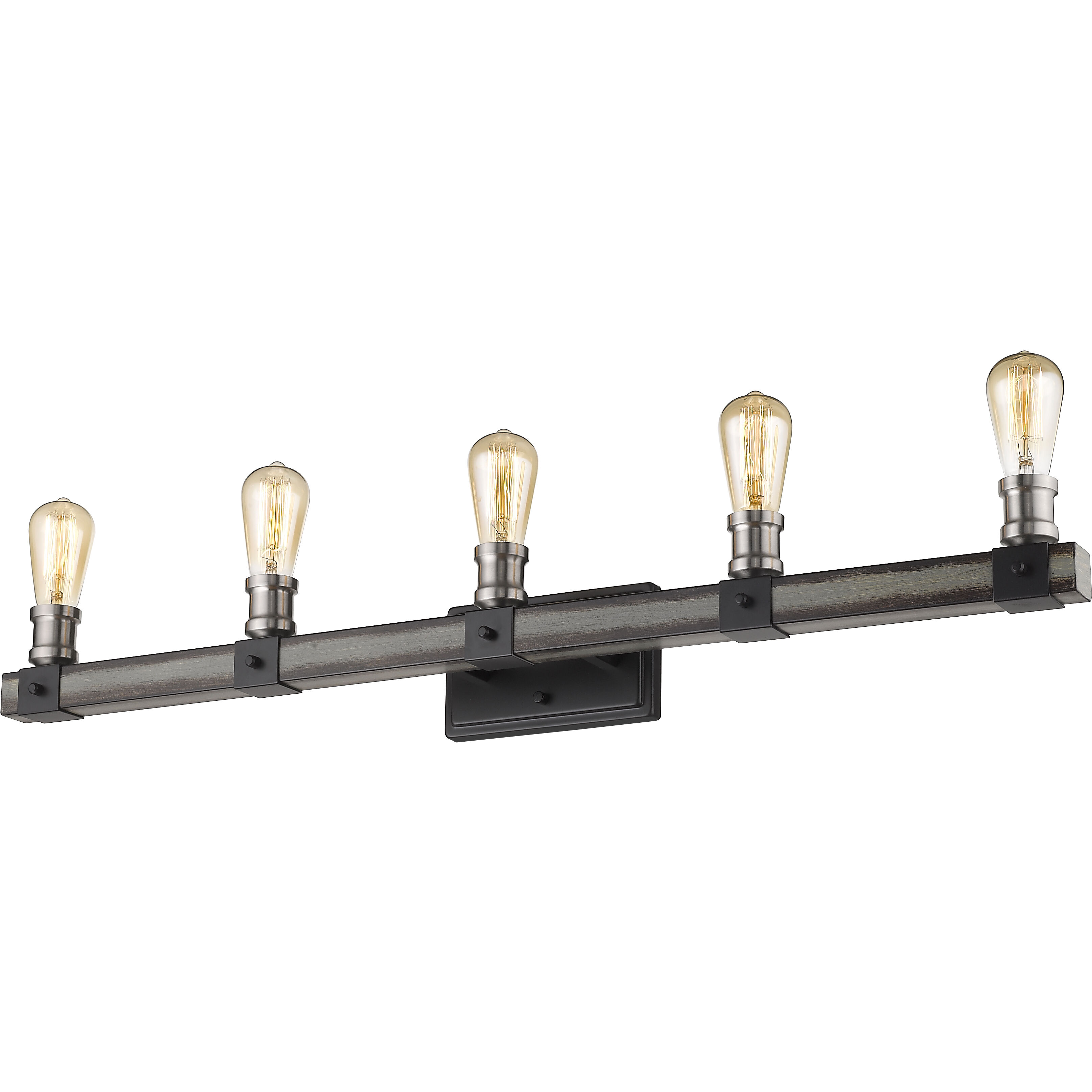 Kirkland 5 Light 38 inch Ashen Barnboard Vanity Wall Light