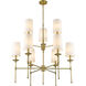 Emily 9 Light 38 inch Rubbed Brass Chandelier Ceiling Light