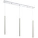 Forest LED 46 inch Chrome Linear Chandelier Ceiling Light in Brushed Nickel Steel, 3, 20