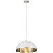 Landry 1 Light 20 inch Matte White and Brushed Nickel Pendant Ceiling Light